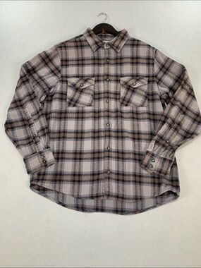Field & Stream Plaid flannel Button-Down Shirt in Beige, Brown and Gray